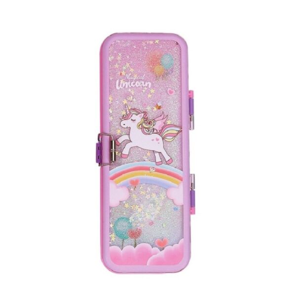 Double Compartment Pencil Box for kids - Unicorn