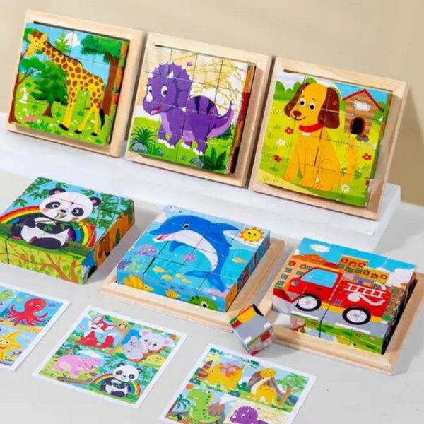 Wooden 9pc Cube Puzzle- 1 Pc Random Will Be Shipped