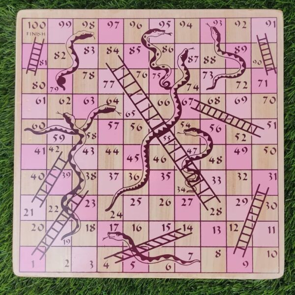 Wooden 2 in 1 Ludo, Snake and Ladder Game - Image 2