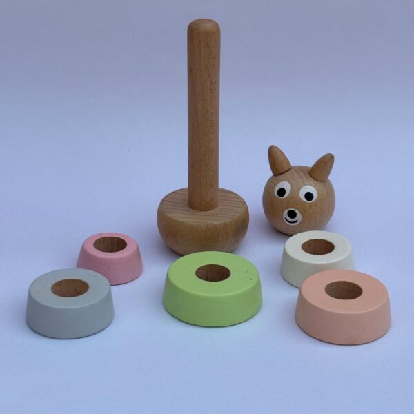 Wooden Pastel Colour Stacker - Image 3