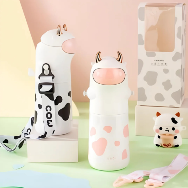 Premium Quality Cow themed Water Bottle For Kids - 560ml - Image 5