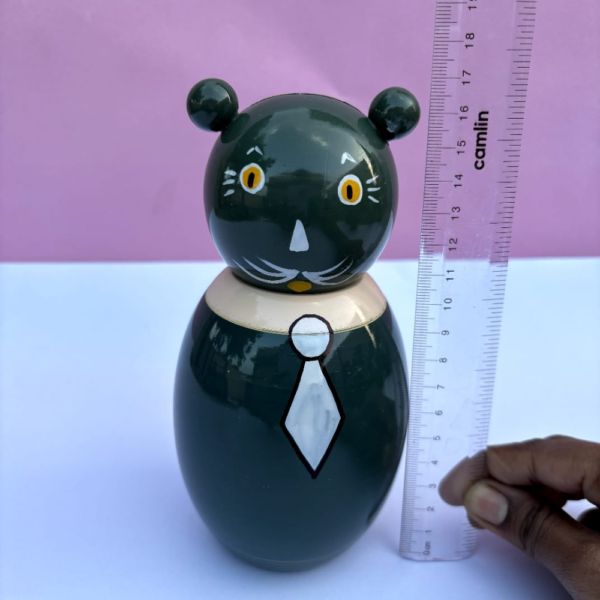 Wooden Cat Coin Bank - 1pc - Image 3